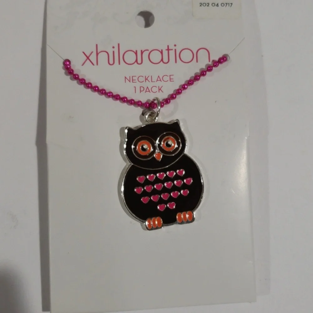 Xhilaration Pink Chain Owl Pendant Necklace - Cute & Fun Women’s Girls Jewelry